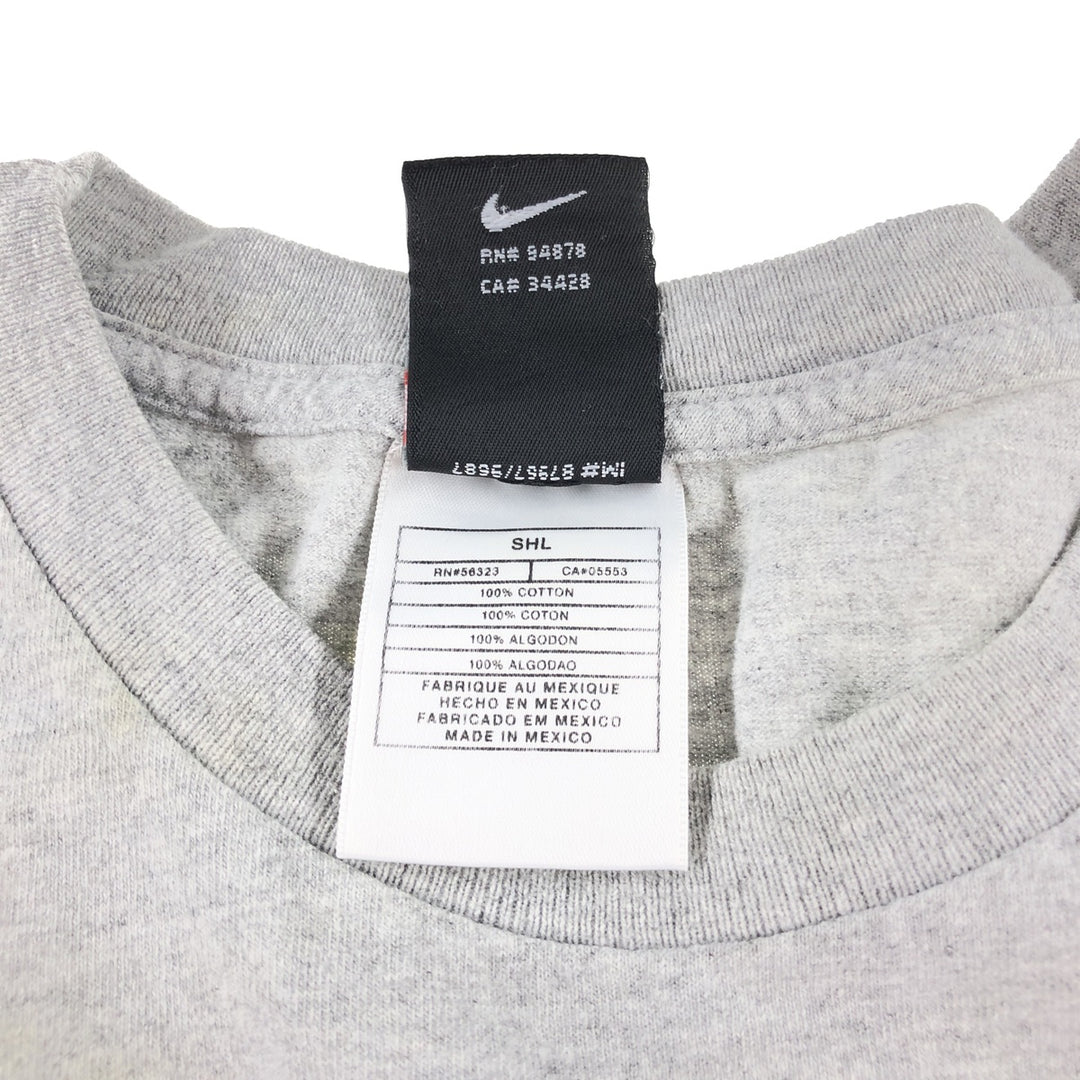 ~00'S Nike College T-shirt Men's XXL size cotton gray type Vintage Second Hand