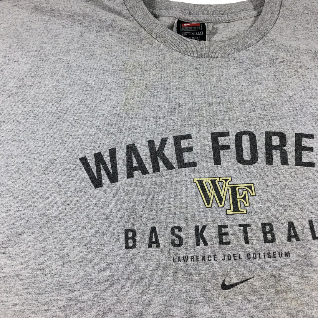 ~00'S Nike College T-shirt Men's XXL size cotton gray type Vintage Second Hand