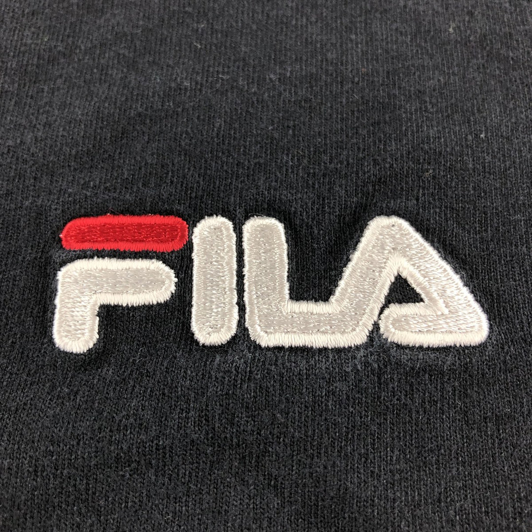 90'S FILA logo T-shirt, made in USA, men's size M, vintage cotton black type Vintage Second Hand