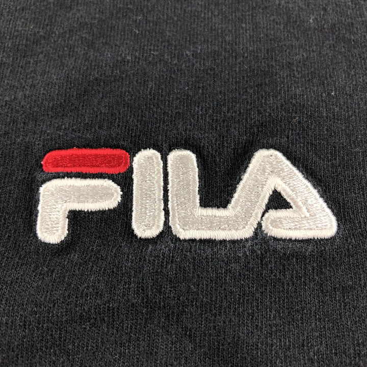 90'S FILA logo T-shirt, made in USA, men's size M, vintage cotton black type Vintage Second Hand