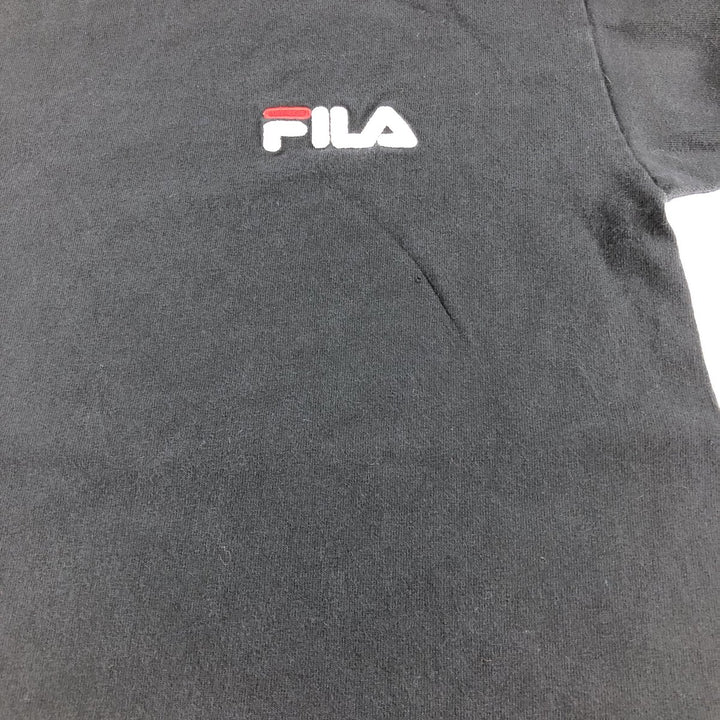 90'S FILA logo T-shirt, made in USA, men's size M, vintage cotton black type Vintage Second Hand