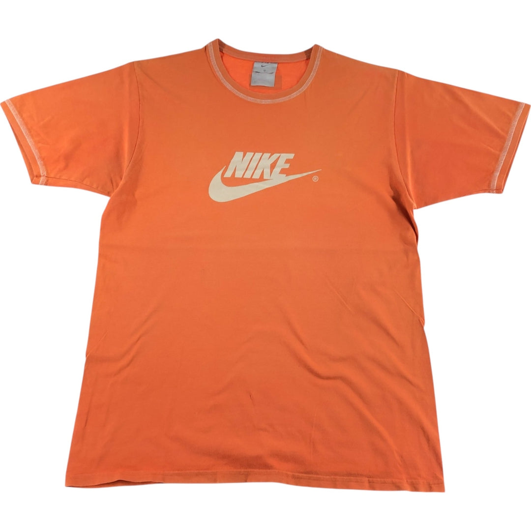 00'S Nike logo print T-shirt, men's size M cotton orange type Vintage Second Hand