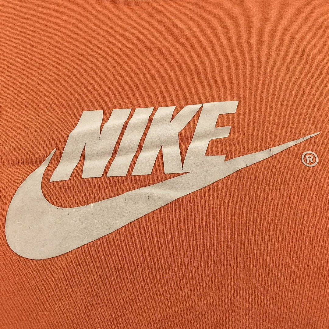 00'S Nike logo print T-shirt, men's size M cotton orange type Vintage Second Hand
