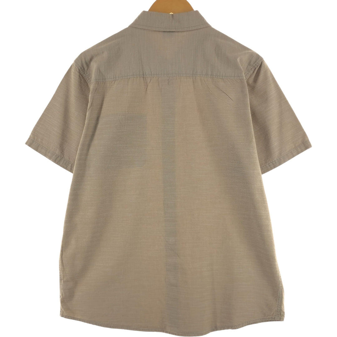 00'S ~ Oakley OAKLEY Short Sleeve Box Shirt Men's L Size Box Shirt cotton brown type Vintage Second Hand