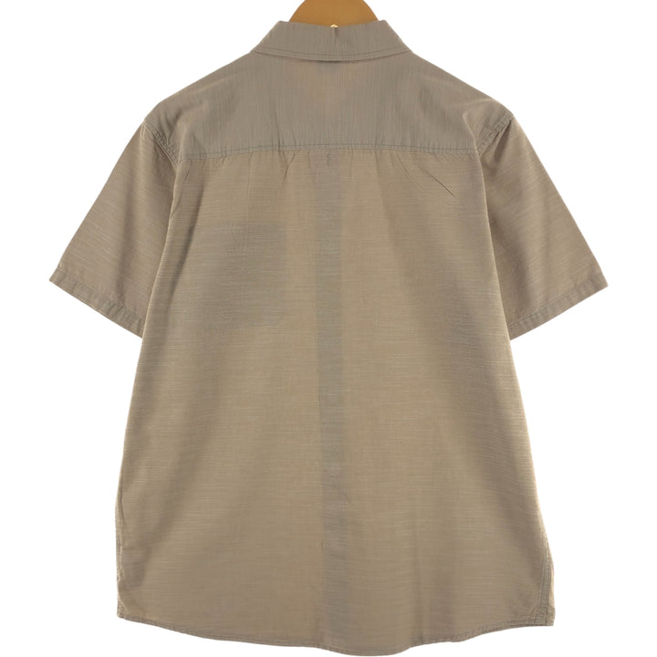00'S ~ Oakley OAKLEY Short Sleeve Box Shirt Men's L Size Box Shirt cotton brown type Vintage Second Hand