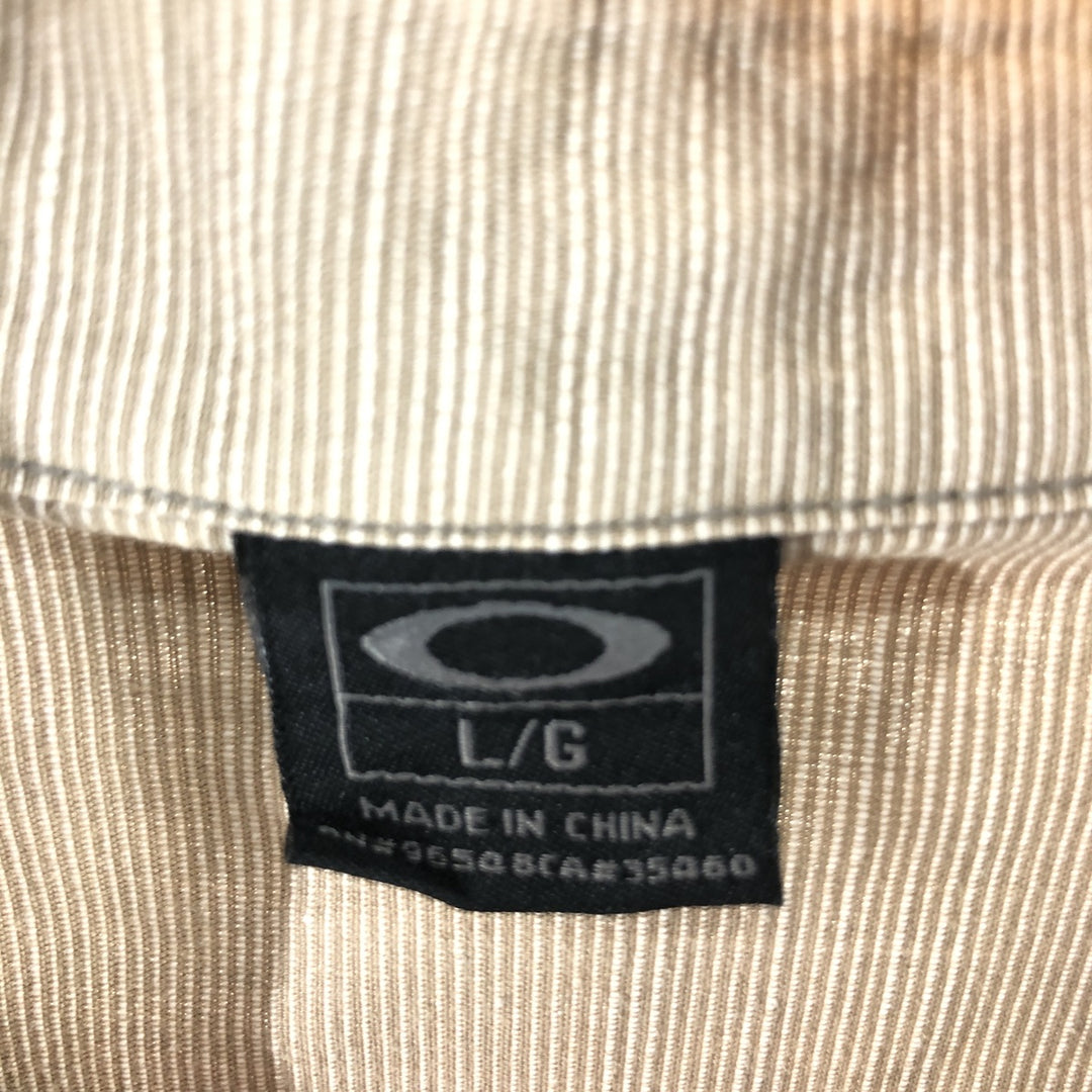 00'S ~ Oakley OAKLEY Short Sleeve Box Shirt Men's L Size Box Shirt cotton brown type Vintage Second Hand