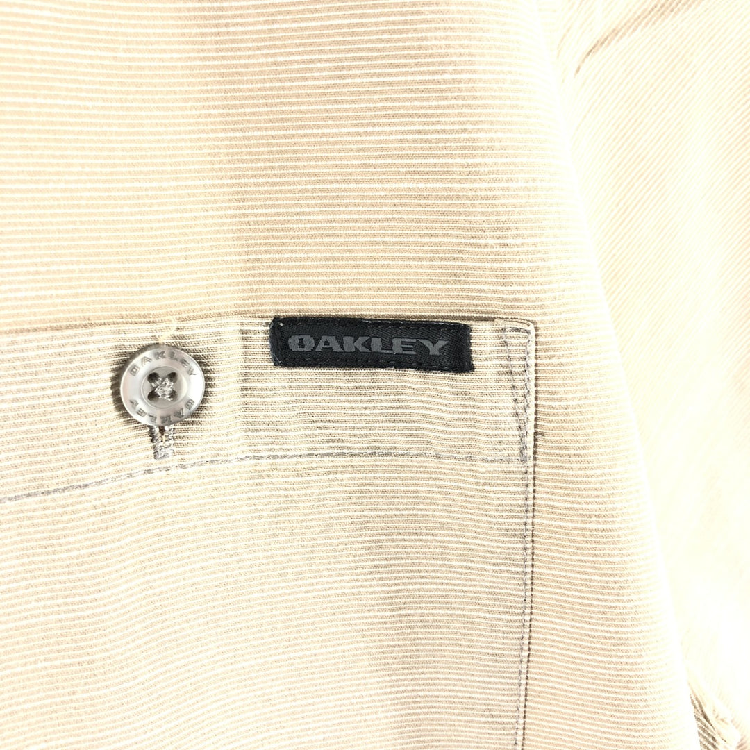 00'S ~ Oakley OAKLEY Short Sleeve Box Shirt Men's L Size Box Shirt cotton brown type Vintage Second Hand