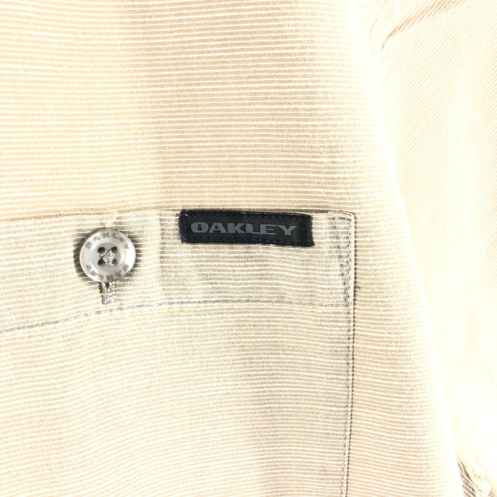 00'S ~ Oakley OAKLEY Short Sleeve Box Shirt Men's L Size Box Shirt cotton brown type Vintage Second Hand