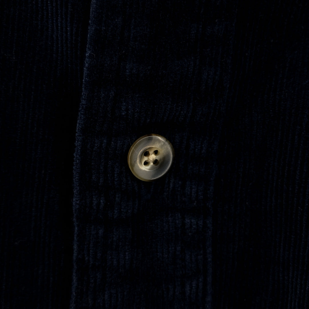 90'S LLBean Long Sleeve Button Down Corduroy Shirt Men's Size L cotton navy blue type Vintage Second Hand