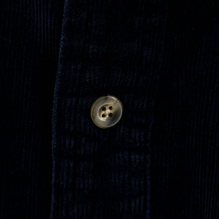 90'S LLBean Long Sleeve Button Down Corduroy Shirt Men's Size L cotton navy blue type Vintage Second Hand