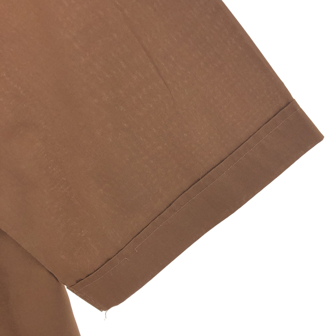 GUAYABERA Short Sleeve Open Collar Mexican Shirt Cuban Shirt Box Shirt Men's XL Size polyester brown type Vintage Second Hand