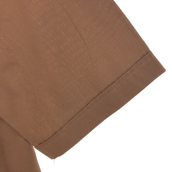 GUAYABERA Short Sleeve Open Collar Mexican Shirt Cuban Shirt Box Shirt Men's XL Size polyester brown type Vintage Second Hand