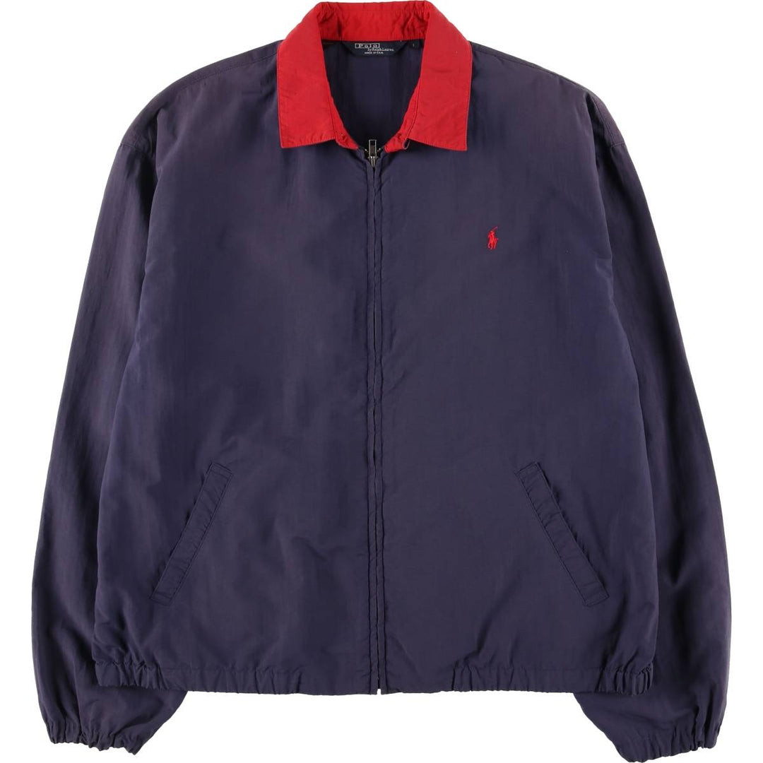 90'S Polo by Ralph Lauren swing top sports jacket, made in the USA, men's size L, vintage Nylon navy blue type Vintage Second Hand