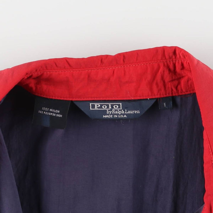 90'S Polo by Ralph Lauren swing top sports jacket, made in the USA, men's size L, vintage Nylon navy blue type Vintage Second Hand