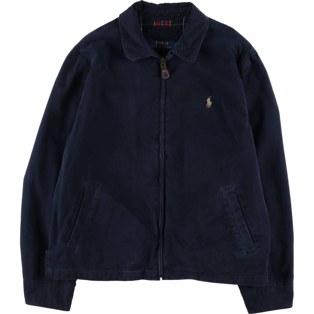 Ralph Lauren POLO RALPH LAUREN Swing Top Sports Jacket Men's L size cotton navy blue type Vintage Second Hand
