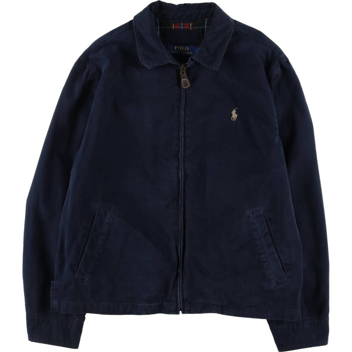 Ralph Lauren POLO RALPH LAUREN Swing Top Sports Jacket Men's L size cotton navy blue type Vintage Second Hand