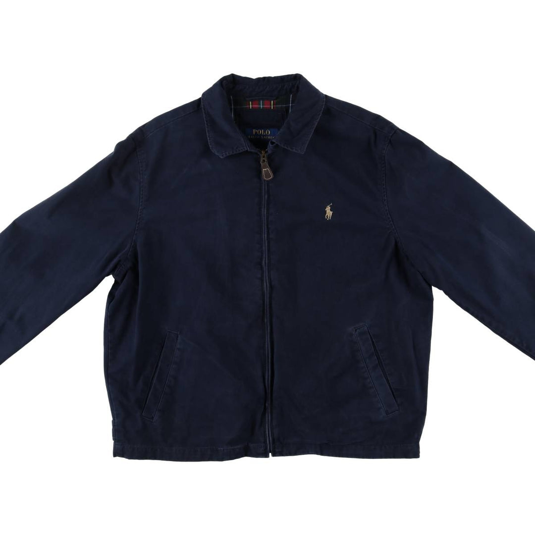 Ralph Lauren POLO RALPH LAUREN Swing Top Sports Jacket Men's L size cotton navy blue type Vintage Second Hand