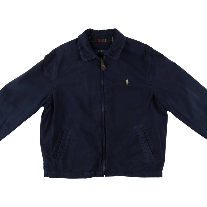 Ralph Lauren POLO RALPH LAUREN Swing Top Sports Jacket Men's L size cotton navy blue type Vintage Second Hand