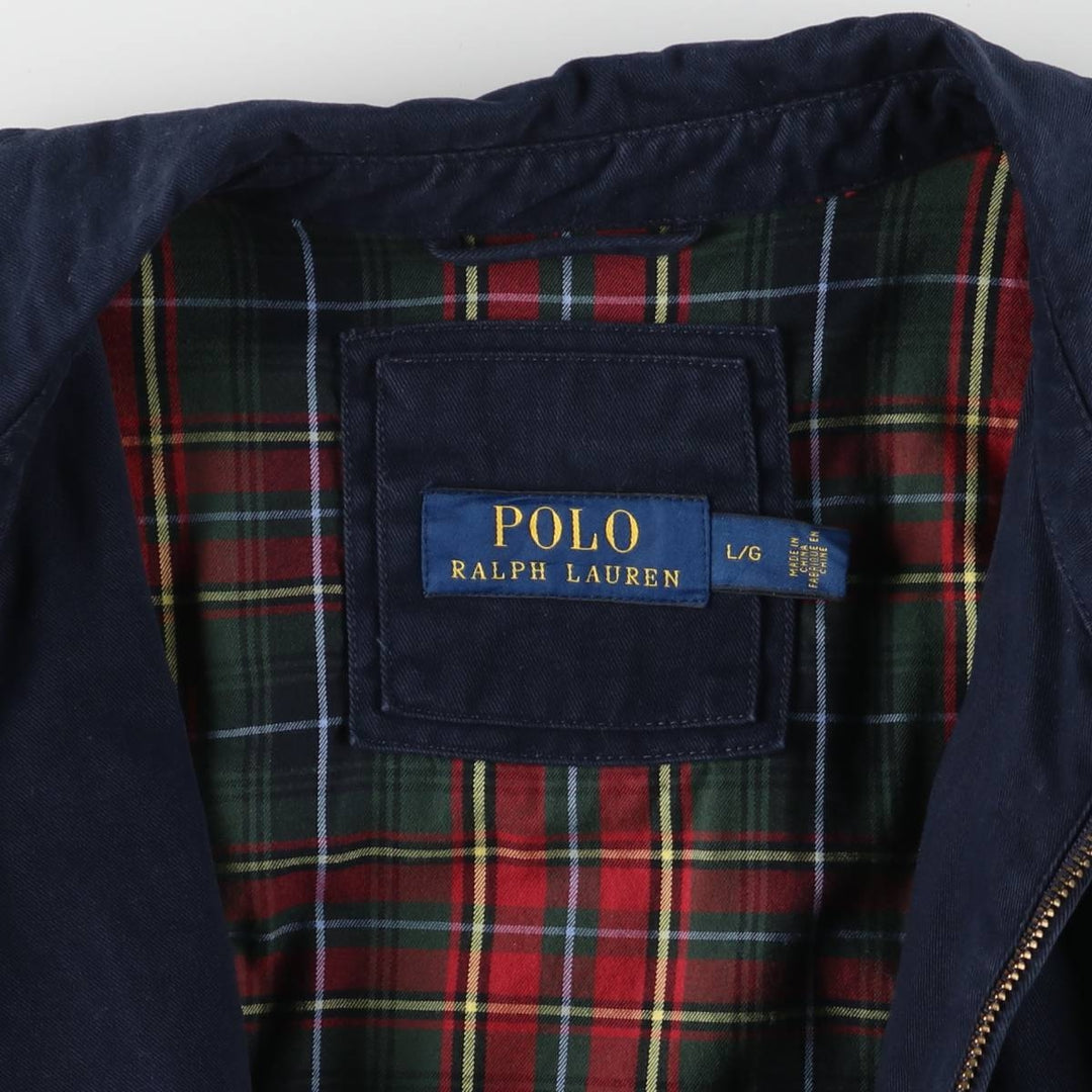 Ralph Lauren POLO RALPH LAUREN Swing Top Sports Jacket Men's L size cotton navy blue type Vintage Second Hand