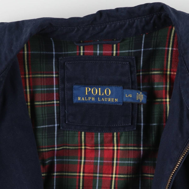 Ralph Lauren POLO RALPH LAUREN Swing Top Sports Jacket Men's L size cotton navy blue type Vintage Second Hand