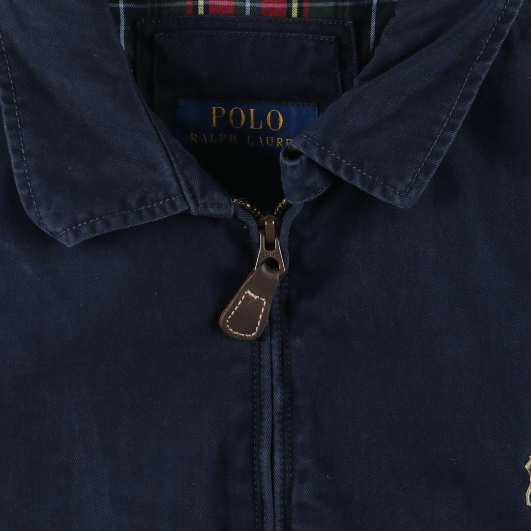 Ralph Lauren POLO RALPH LAUREN Swing Top Sports Jacket Men's L size cotton navy blue type Vintage Second Hand