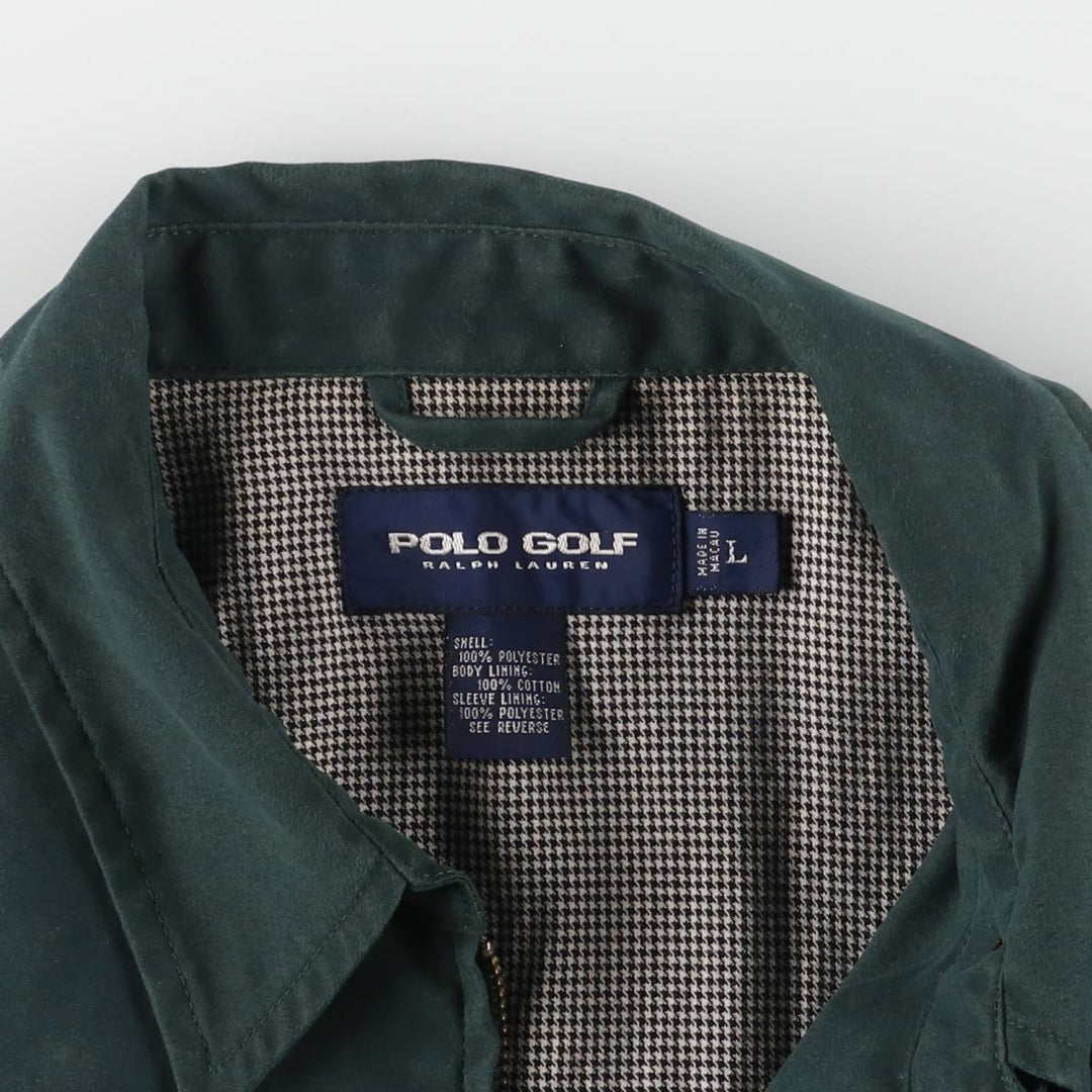 90'S Ralph Lauren POLO GOLF Swing Top Sports Jacket Men's Size L polyester Green type dark green Vintage Second Hand