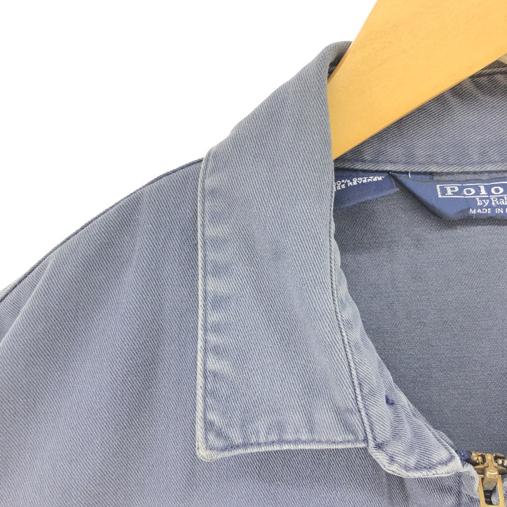 90'S Polo by Ralph Lauren swing top sports jacket, made in the USA, men's size L, vintage cotton gray type Vintage Second Hand