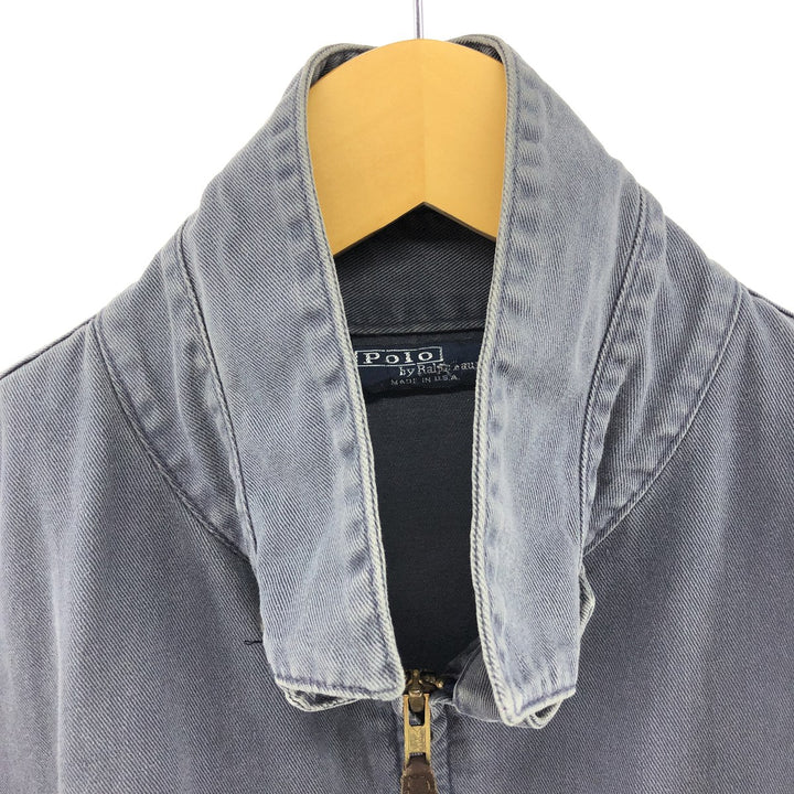 90'S Polo by Ralph Lauren swing top sports jacket, made in the USA, men's size L, vintage cotton gray type Vintage Second Hand