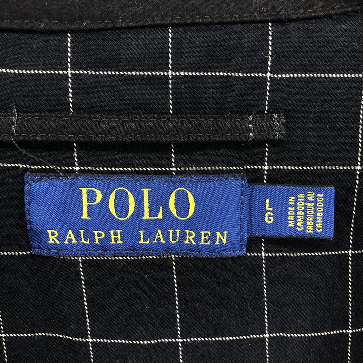 Ralph Lauren POLO RALPH LAUREN Single Point Swing Top Sports Jacket Men's L size polyester black type Vintage Second Hand