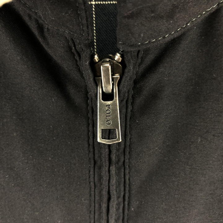 Ralph Lauren POLO RALPH LAUREN Single Point Swing Top Sports Jacket Men's L size polyester black type Vintage Second Hand