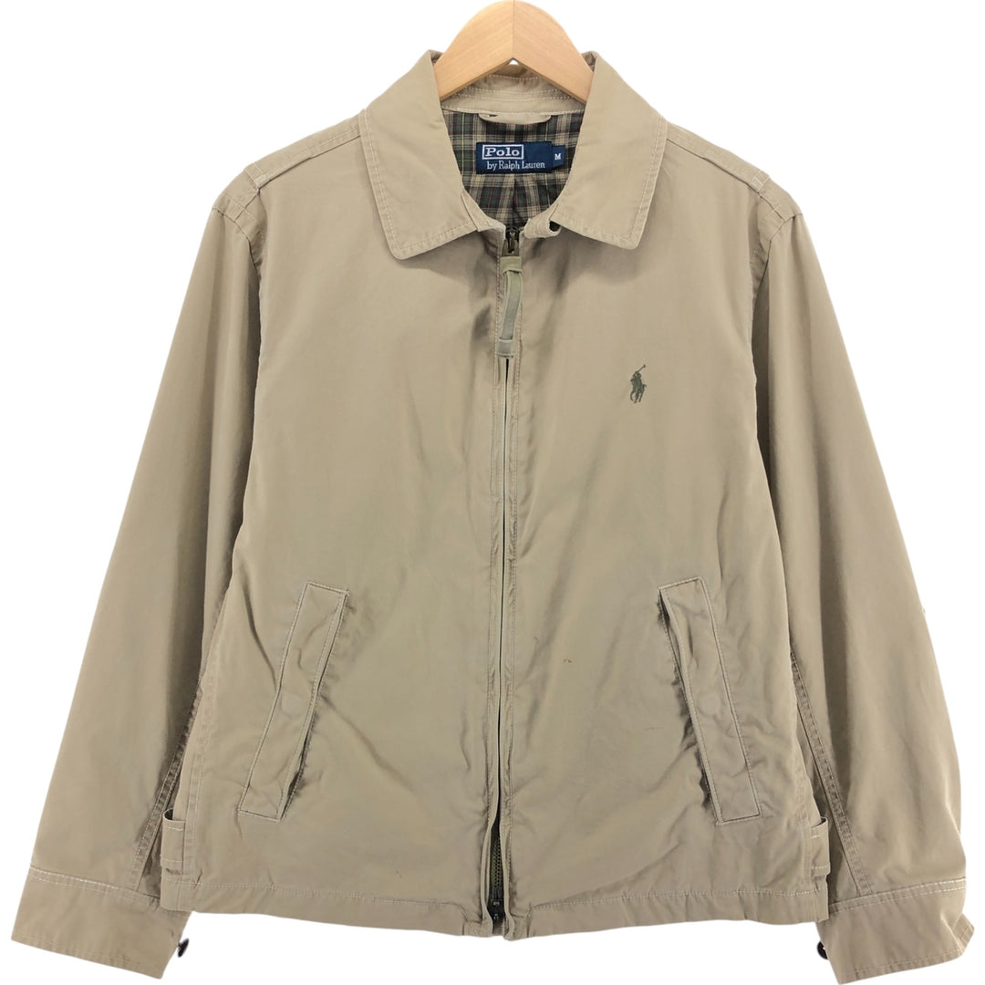 POLO by Ralph Lauren Swing Top Sports Jacket Men's M Check Pattern Liner Double cotton Beige type Vintage Second Hand