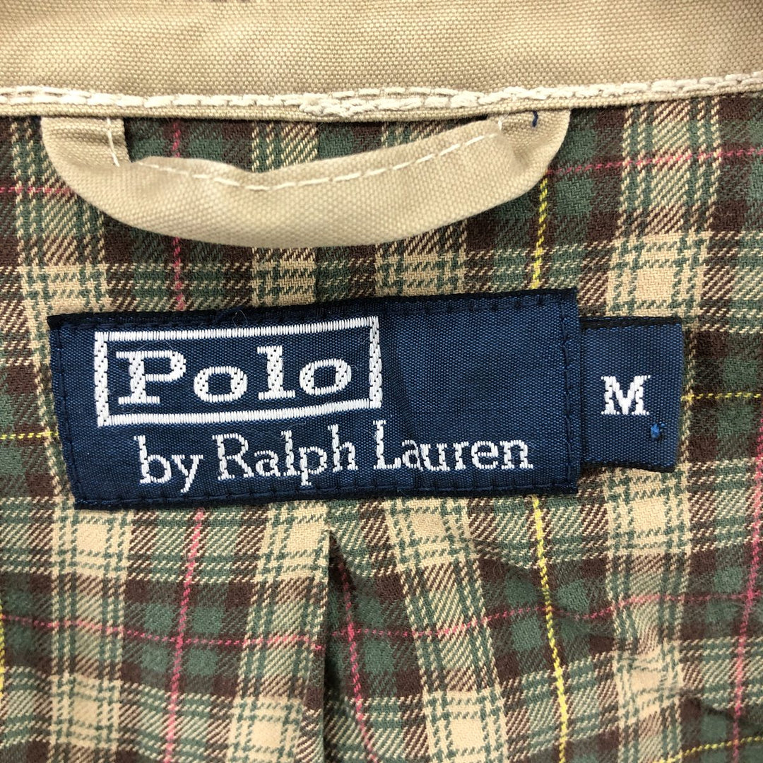 POLO by Ralph Lauren Swing Top Sports Jacket Men's M Check Pattern Liner Double cotton Beige type Vintage Second Hand