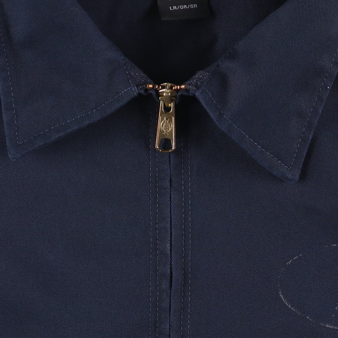 Dickies Dog Pattern Back Print Work Jacket Men's Size L polyester navy blue type Vintage Second Hand