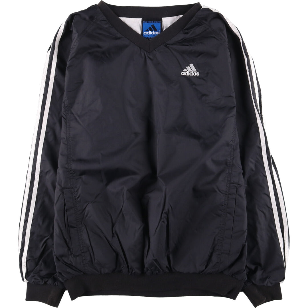 90'S Adidas Team V-neck nylon pullover, men's size M, vintage Nylon black type Vintage Second Hand