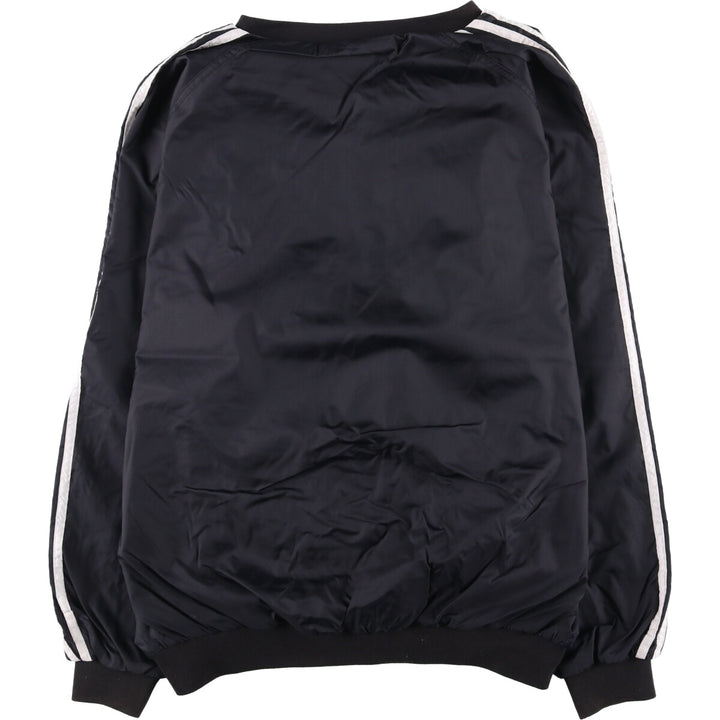 90'S Adidas Team V-neck nylon pullover, men's size M, vintage Nylon black type Vintage Second Hand