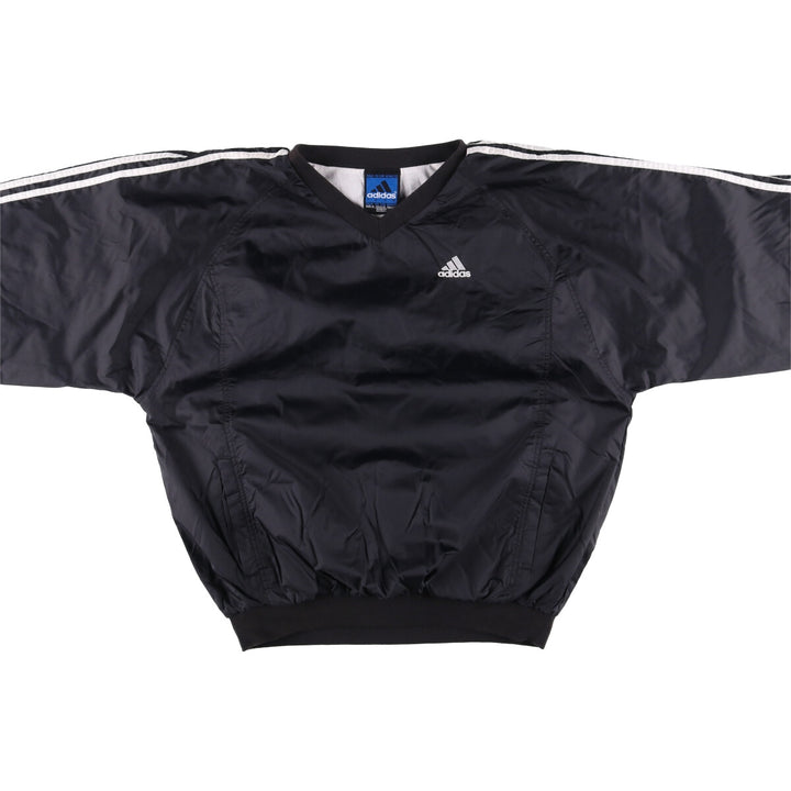 90'S Adidas Team V-neck nylon pullover, men's size M, vintage Nylon black type Vintage Second Hand