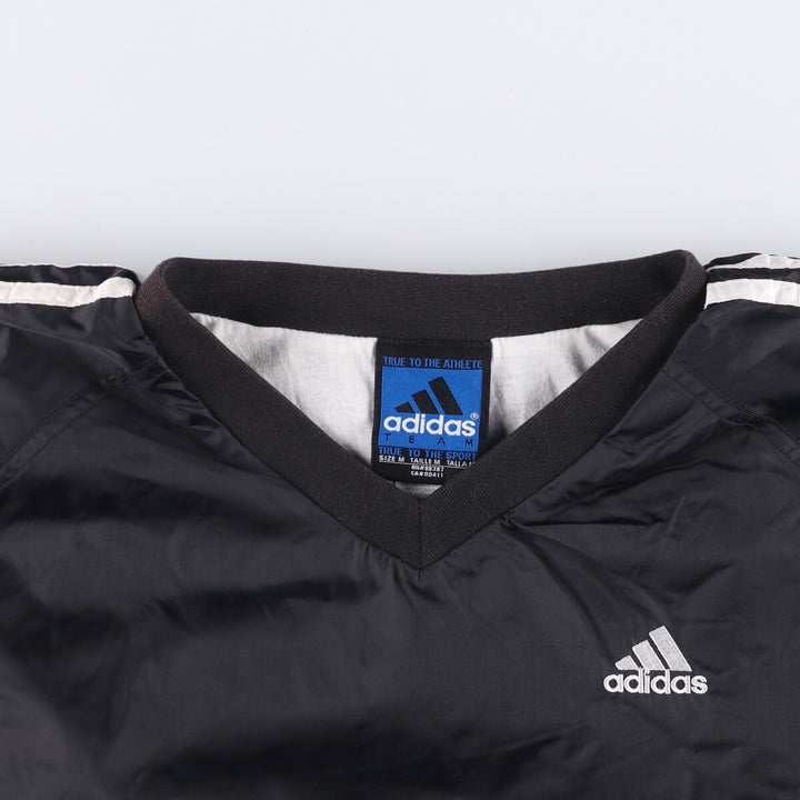 90'S Adidas Team V-neck nylon pullover, men's size M, vintage Nylon black type Vintage Second Hand