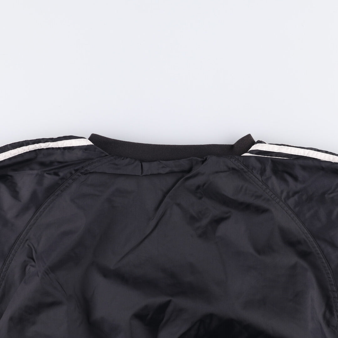 90'S Adidas Team V-neck nylon pullover, men's size M, vintage Nylon black type Vintage Second Hand