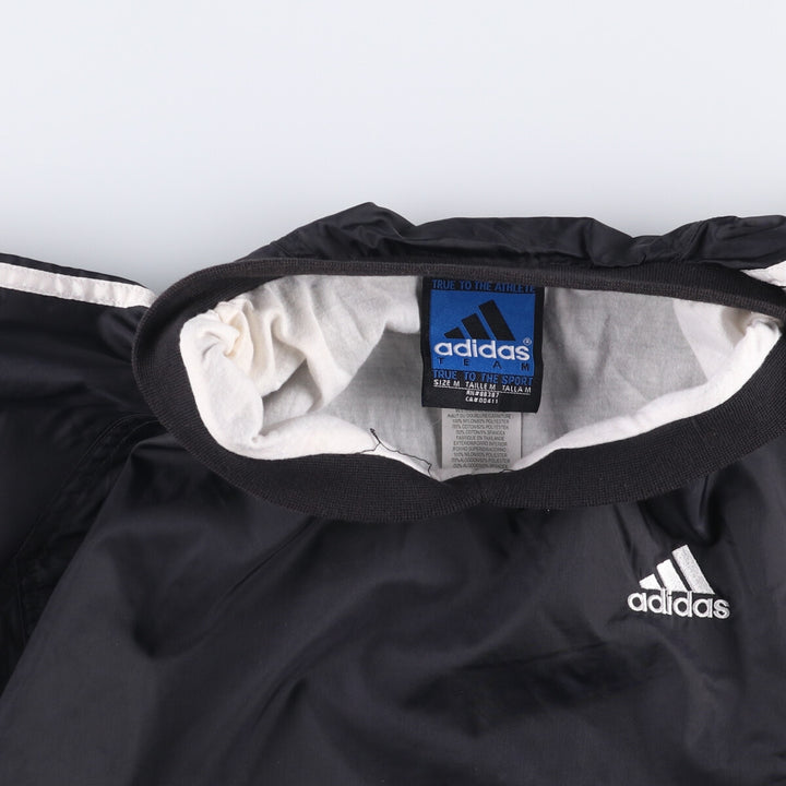 90'S Adidas Team V-neck nylon pullover, men's size M, vintage Nylon black type Vintage Second Hand