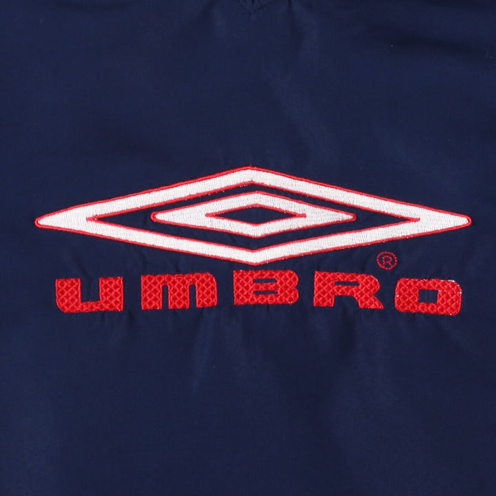 90'S UMBRO V-neck warm-up pullover, men's size M, vintage polyester navy blue type Vintage Second Hand