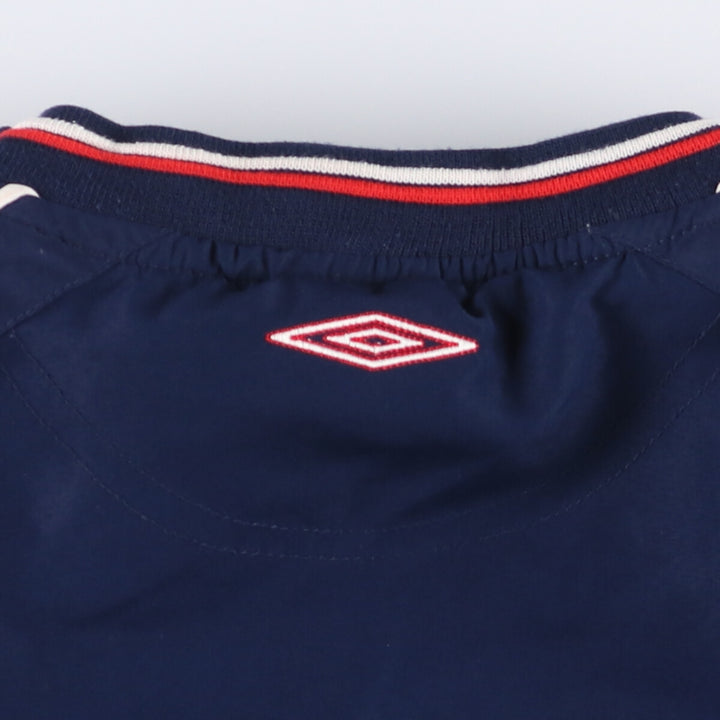 90'S UMBRO V-neck warm-up pullover, men's size M, vintage polyester navy blue type Vintage Second Hand