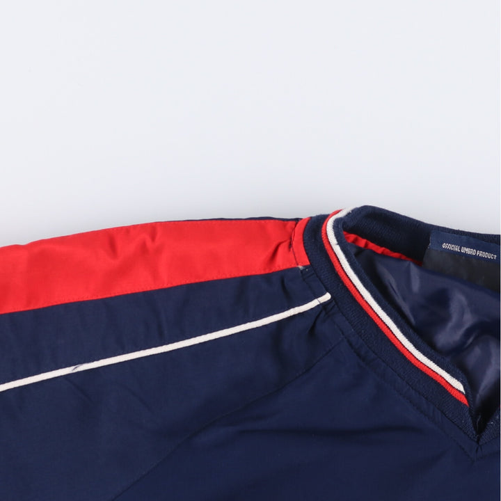 90'S UMBRO V-neck warm-up pullover, men's size M, vintage polyester navy blue type Vintage Second Hand
