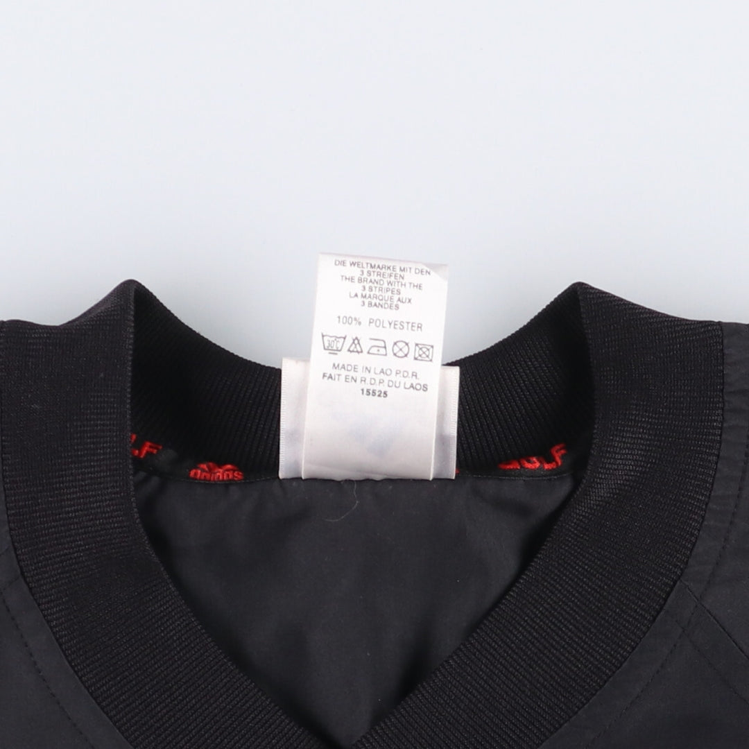 90'S Adidas Golf V-neck warm-up pullover, men's size L, vintage polyester black type Vintage Second Hand