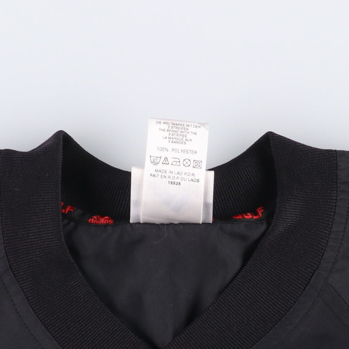 90'S Adidas Golf V-neck warm-up pullover, men's size L, vintage polyester black type Vintage Second Hand