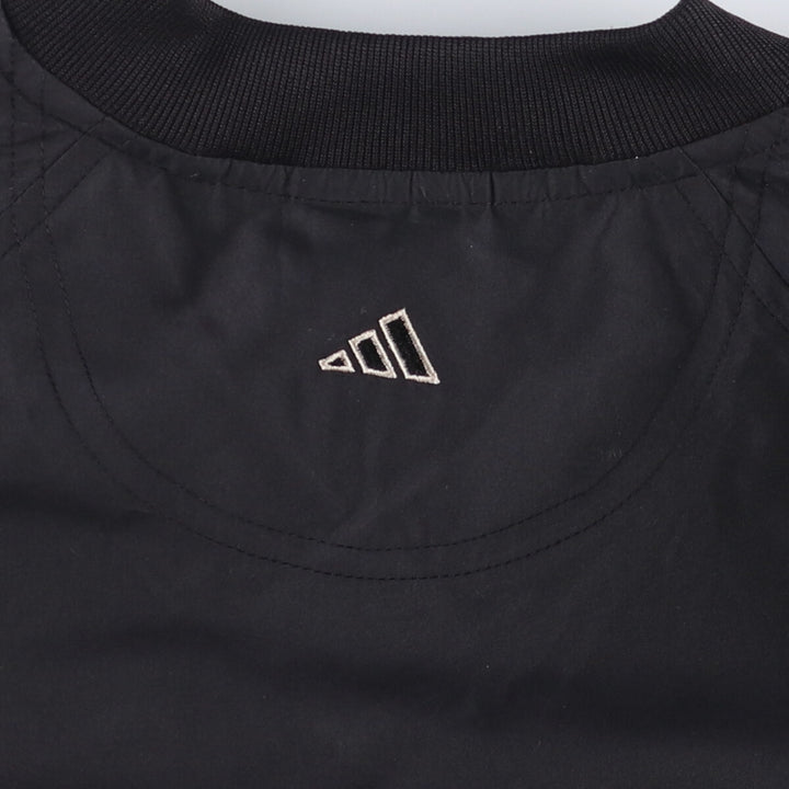 90'S Adidas Golf V-neck warm-up pullover, men's size L, vintage polyester black type Vintage Second Hand