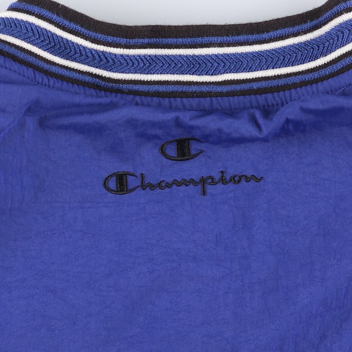 90'S Champion V-neck nylon pullover, men's size M, vintage Nylon blue type Vintage Second Hand