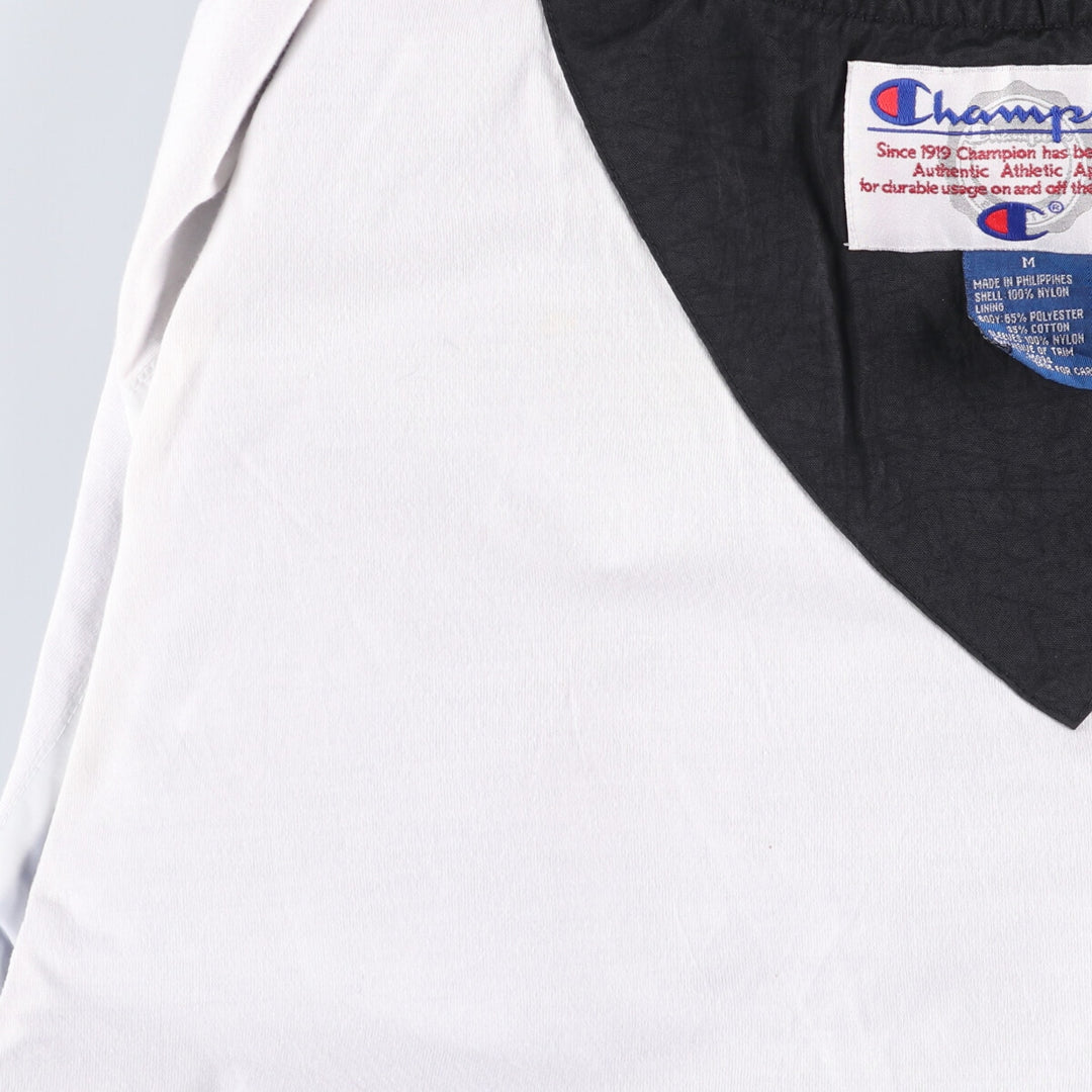90'S Champion V-neck nylon pullover, men's size M, vintage Nylon blue type Vintage Second Hand