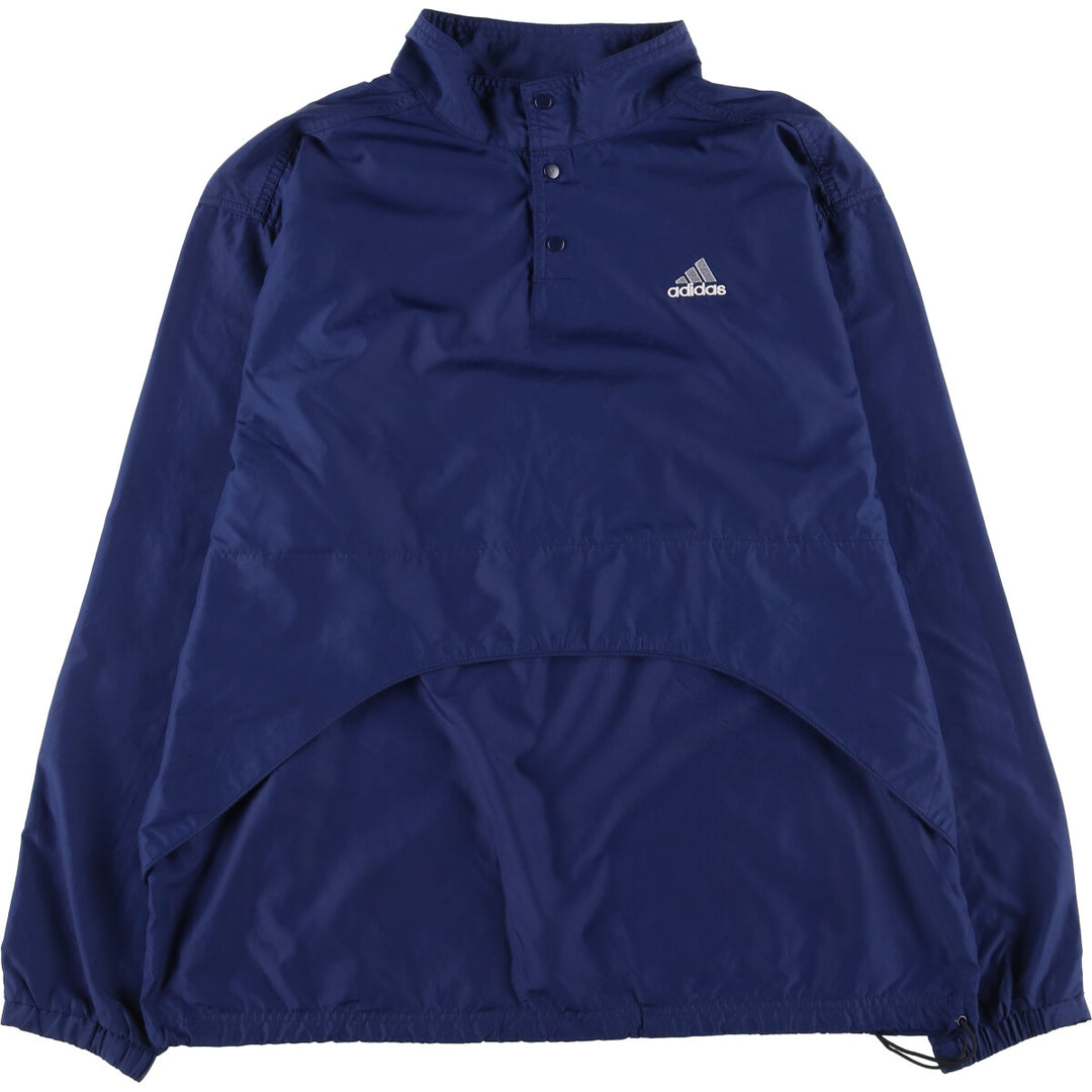 90'S Adidas Half Snap Warm-Up Pullover Men's Size L Vintage polyester navy blue type Vintage Second Hand
