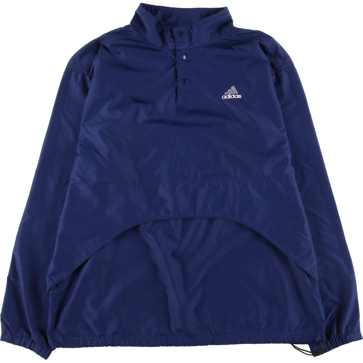 90'S Adidas Half Snap Warm-Up Pullover Men's Size L Vintage polyester navy blue type Vintage Second Hand