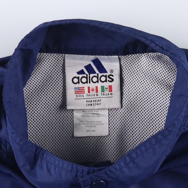 90'S Adidas Half Snap Warm-Up Pullover Men's Size L Vintage polyester navy blue type Vintage Second Hand